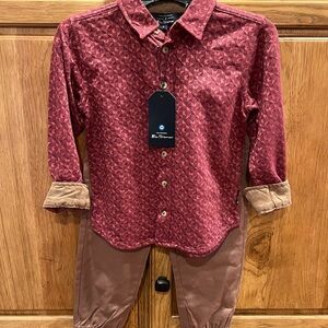Ben Sherman Burgundy Patterned Button Down Shirt